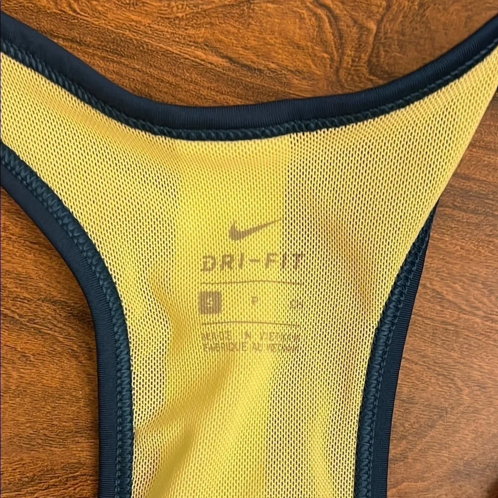 Girl's Nike Blue and Yellow Sports Bra Racerback Design, Sz L.